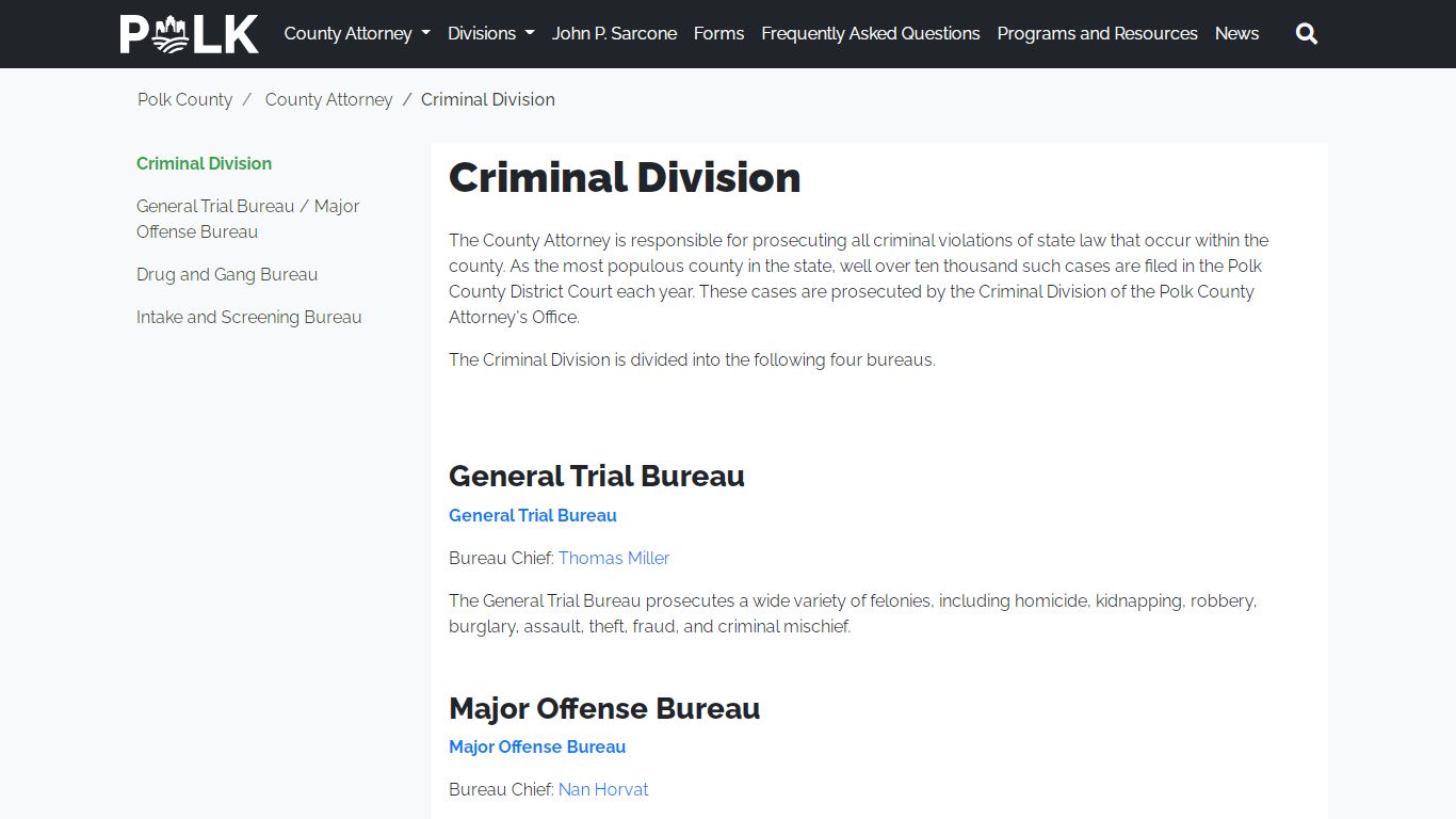 Criminal Division - Polk County Iowa